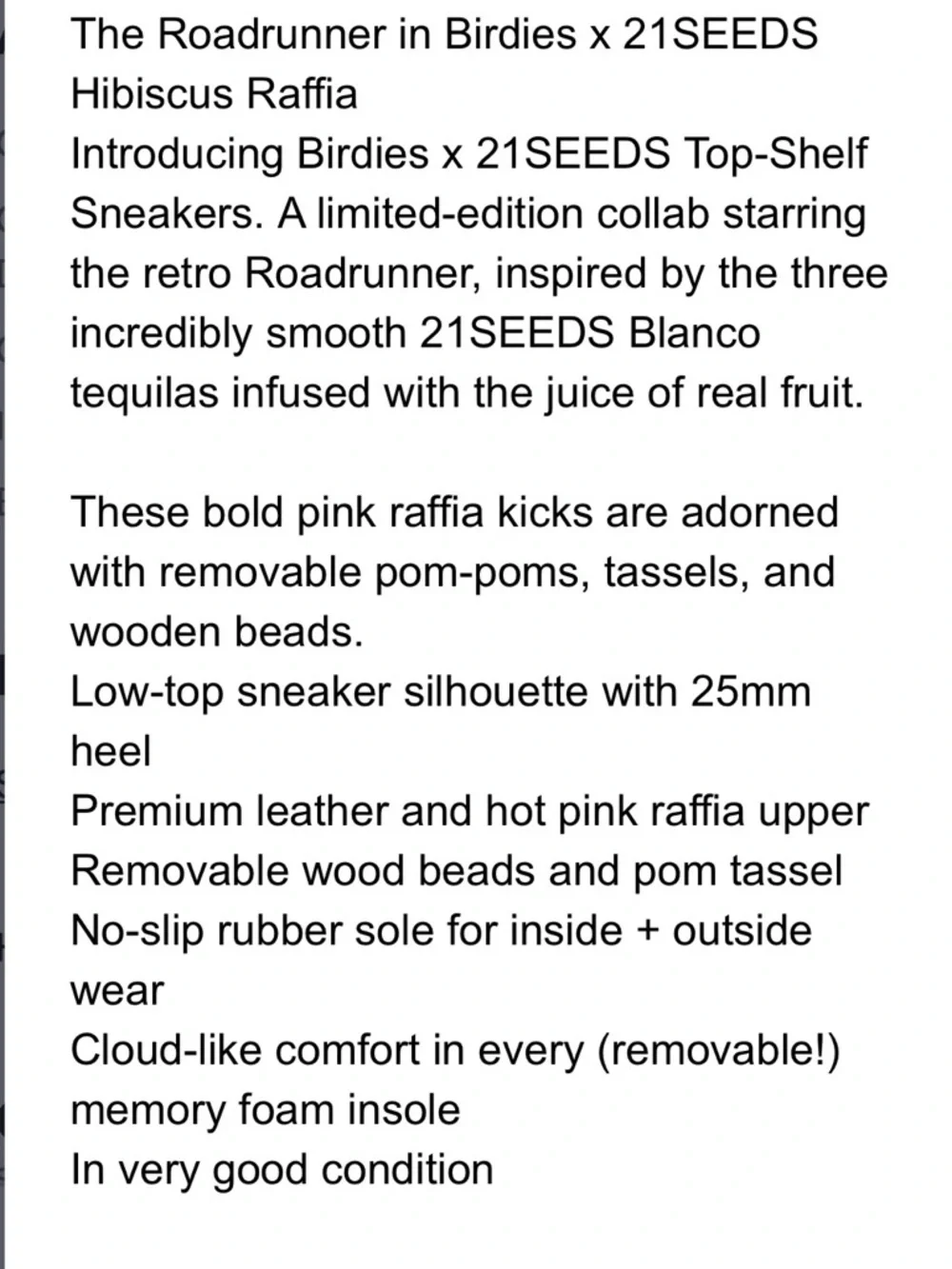 Birdies x21 Seeds limited edition Women's Pink & White Tassel Sneakers